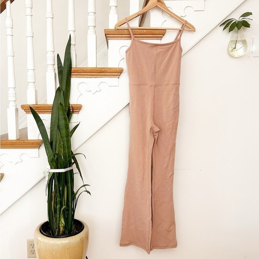 Wilfred Free Nude Flare Leg Jumpsuit Sleeveless Adjustable Straps Size XS